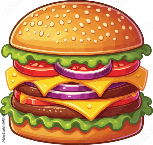 Burger hamburger cheeseburger vector