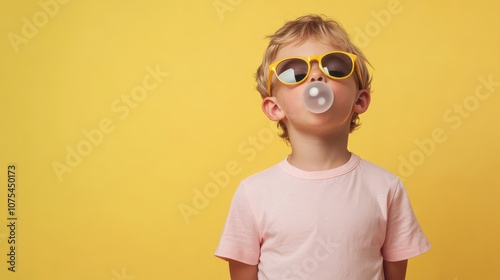 Cool Kid Chewing Gum with Sunglasses 