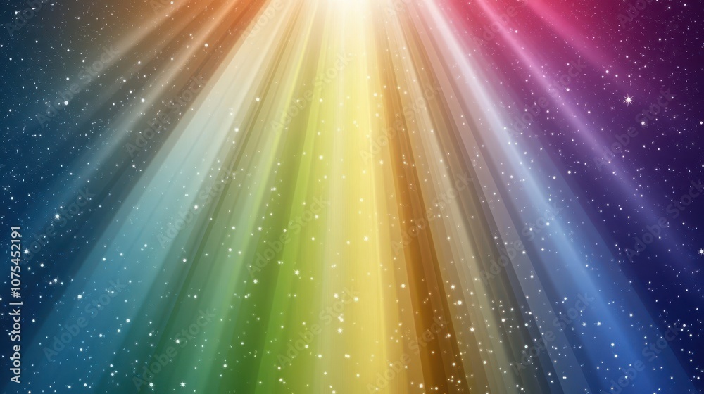 a rainbow light beam is shining brightly in the sky a rainbow light beam is shining brightly in the sky