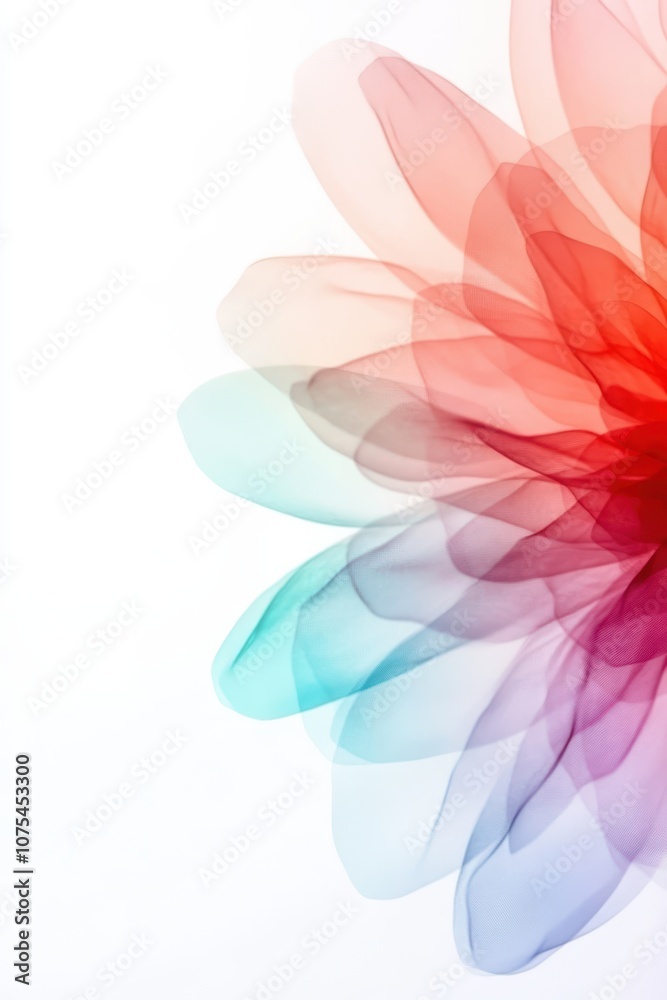 Fototapeta premium a colorful flower is shown in front of a white background