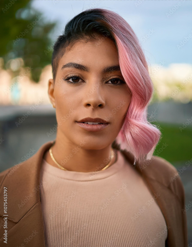Empowering Non-Binary Gender Transsexual Transgender Woman Portrait Outdoors Empowering Non-Binary Gender Transsexual Transgender Woman Portrait Outdoors