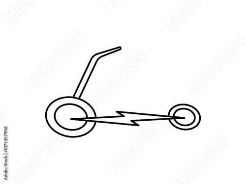 Electric bicycle icon. Black cable electrical bike contour and plug charging symbol. Eco friendly electro cycle vehicle sign concept. Vector battery powered e-bike transportation eps illustration