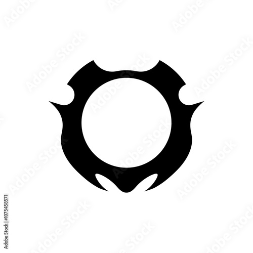 Gothic profile icon with a circular, horned border in black, designed for an aggressive and mythical avatar style in a game or web interface.