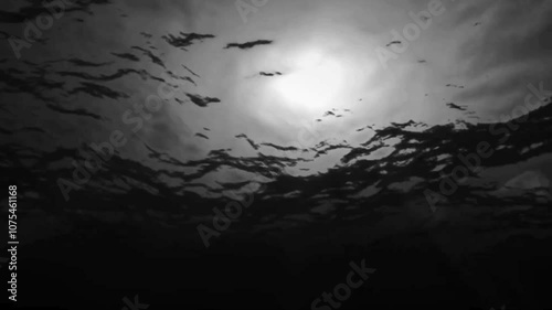 Dark Ocean Surface From Below Loop 4k