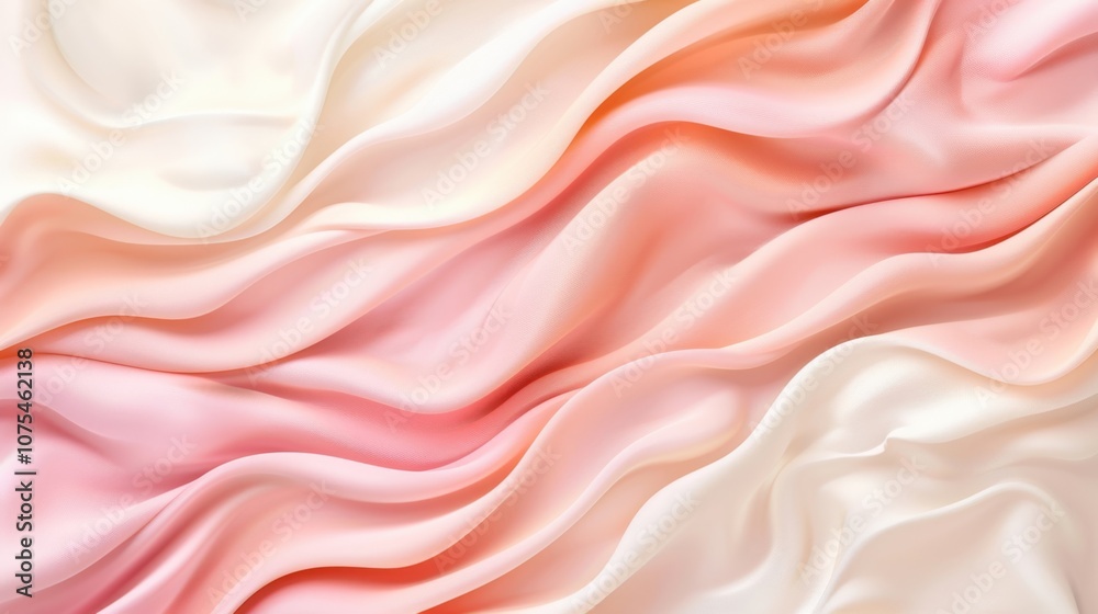 Abstract Soft Pink and White Silk Fabric Draped and Flowing: A captivating backdrop for your creative projects, this photo features a soft, luxurious, and delicate fabric. Abstract Soft Pink and White Silk Fabric Draped and Flowing: A captivating backdrop for your creative projects, this photo features a soft, luxurious, and delicate fabric.