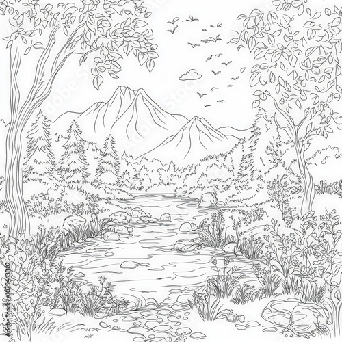 A nature scene with mountai...