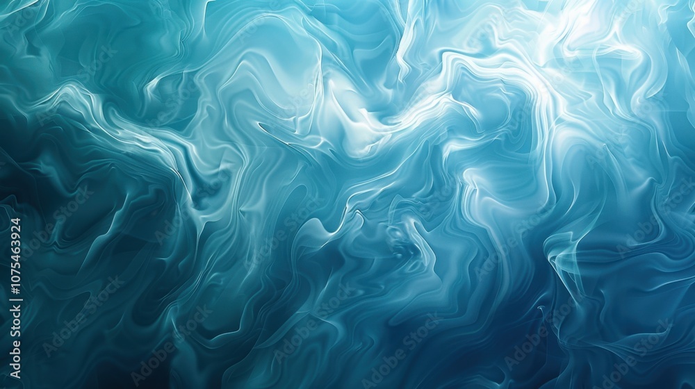 Abstract Ocean Dreams: A mesmerizing swirl of cerulean and azure hues creates a captivating abstract design, reminiscent of the deep ocean depths.