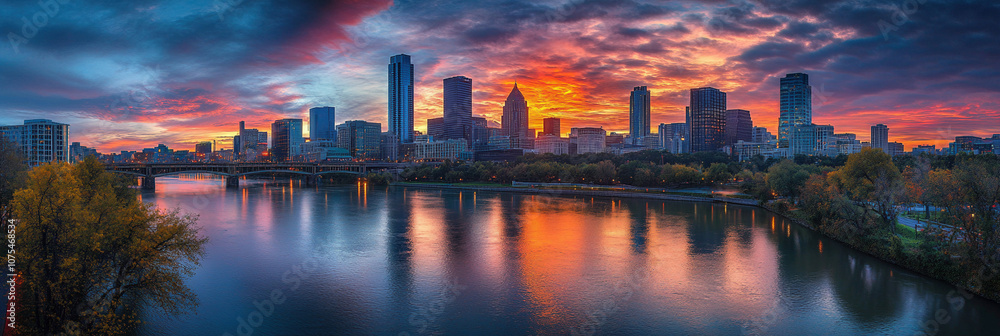 Obraz premium sunset over the city