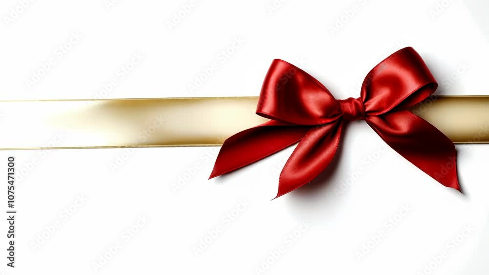 Red bow with ribbon isolated on white Red bow with ribbon isolated on white