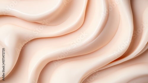 Beige Cream Texture with Smooth Swirling Pattern. Skincare and Cosmetic Product Background for Design and Print