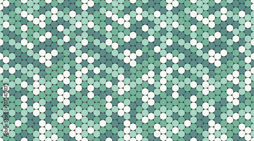 Seamless spotted pattern with colorful round shapes, ideal for abstract backgrounds, wallpaper, or textile prints with a geometric touch.