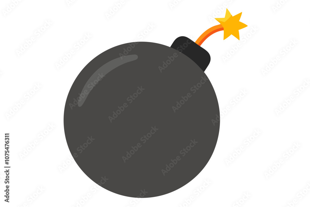 Minimalist Bomb Icon on White Background – Simple Vector Illustration Minimalist Bomb Icon on White Background – Simple Vector Illustration