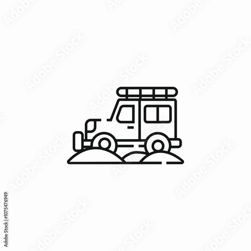 desert offroad car icon sign vector