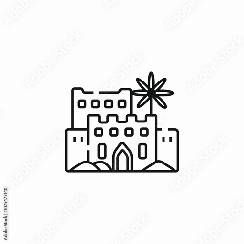 desert sand castle icon sign vector