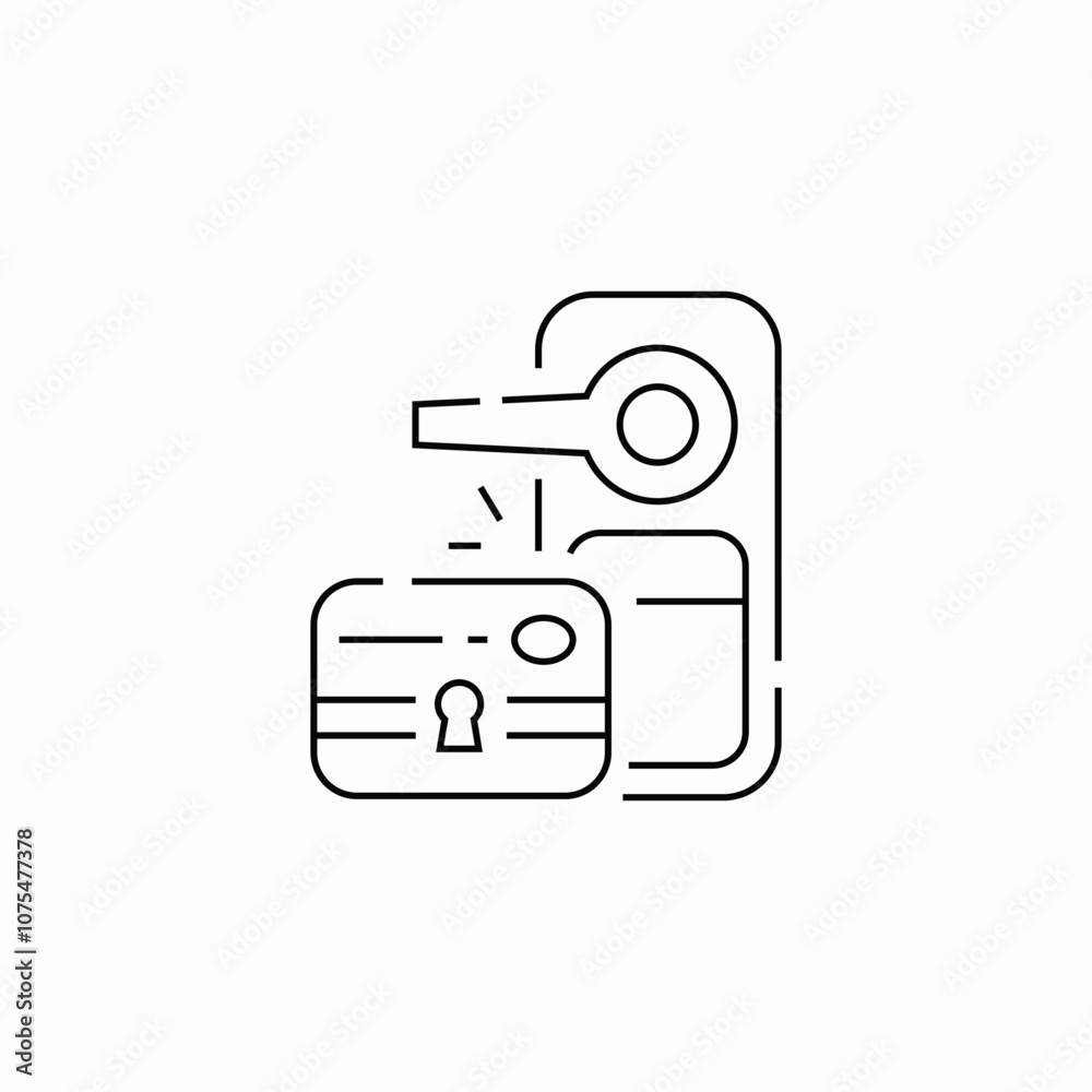 door lock card icon sign vector door lock card icon sign vector