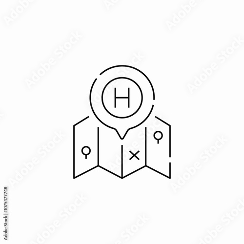 hospital map location icon sign vector