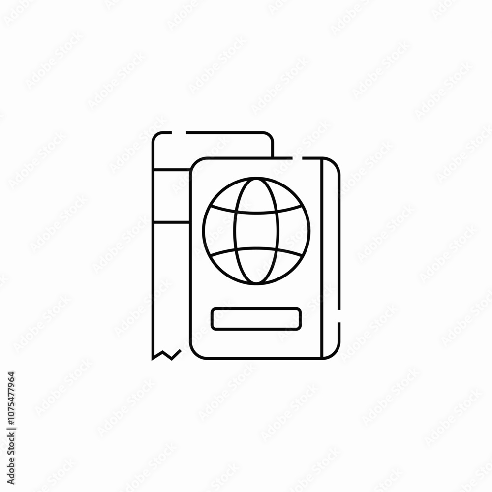 passport document icon sign vector passport document icon sign vector