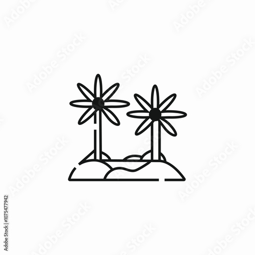 palms desert plants icon sign vector