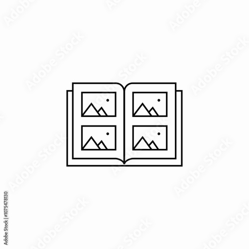 photo album open icon sign vector