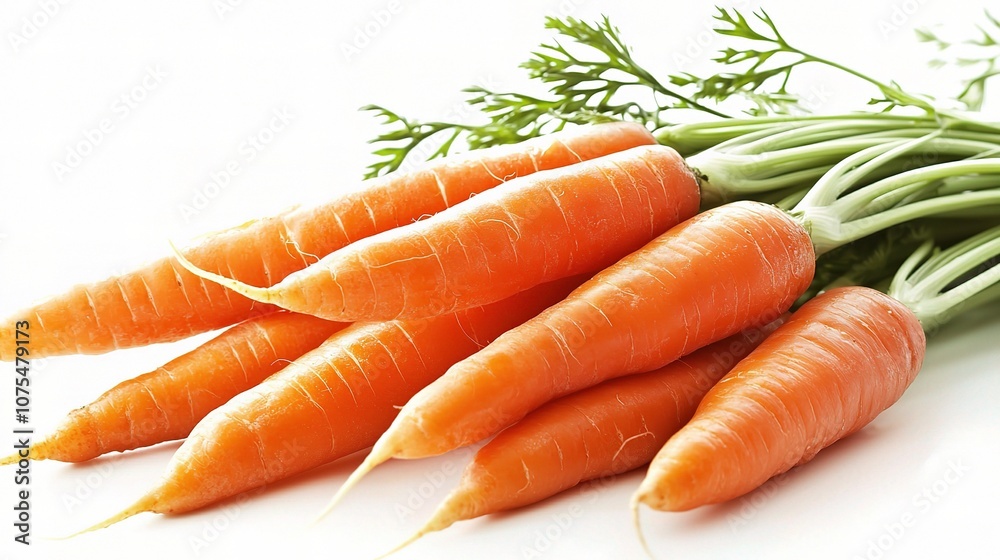 Fresh Bunch of Carrots Isolated on White Background Perfect for Healthy Food Concepts, Culinary Arts, and Organic Produce Presentations Fresh Bunch of Carrots Isolated on White Background Perfect for Healthy Food Concepts, Culinary Arts, and Organic Produce Presentations