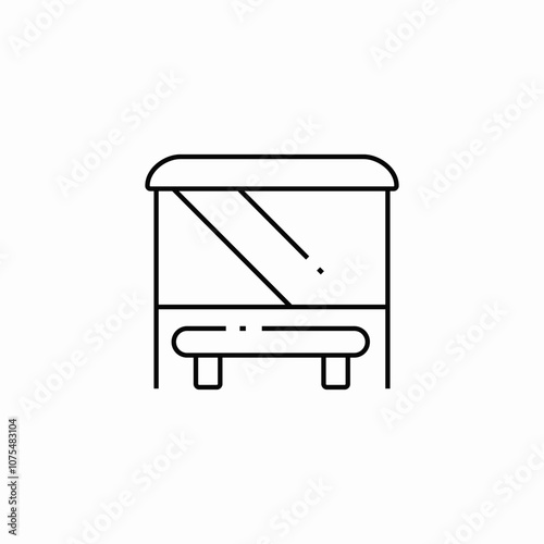 bus stop bench icon sign vector