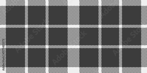 Editable textile background plaid, inspiration check fabric pattern. Stripped vector texture tartan seamless in white and grey colors.