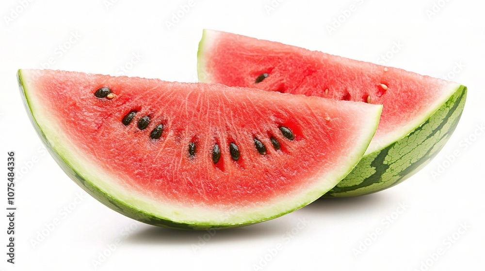 Fresh Watermelon Slices Isolated on White Background for Delicious Summer Treats and Healthy Snack Ideas, Perfect for Food Photography and Culinary Use Fresh Watermelon Slices Isolated on White Background for Delicious Summer Treats and Healthy Snack Ideas, Perfect for Food Photography and Culinary Use