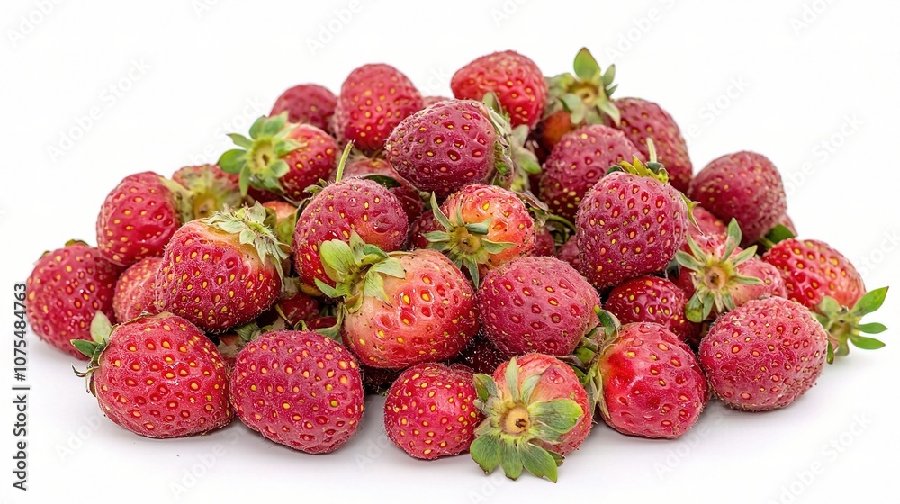Freshly Picked Strawberries Isolated on White Background Perfect for Food Photography, Advertisements, and Culinary Designs Showcasing Nature's Delicious Fruits Freshly Picked Strawberries Isolated on White Background Perfect for Food Photography, Advertisements, and Culinary Designs Showcasing Nature's Delicious Fruits