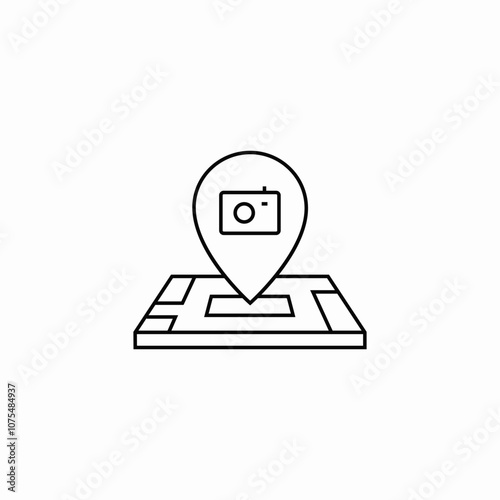 photo studio location map icon sign vector