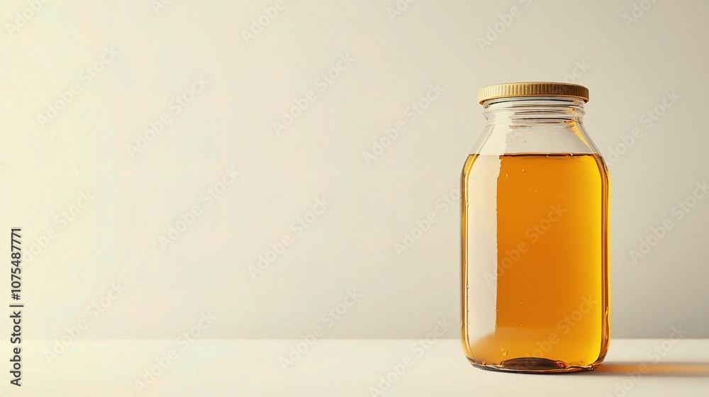 Isolated Glass Jar of Golden Honey on a White Background for Promotional Use, Showcasing the Natural Color and Clarity of Pure Honey in a Simple Elegant Setting Isolated Glass Jar of Golden Honey on a White Background for Promotional Use, Showcasing the Natural Color and Clarity of Pure Honey in a Simple Elegant Setting