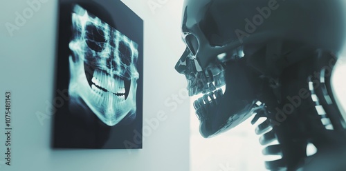 Tomography of x-rays of teeth in a medical technology concept using an artificial skin robot