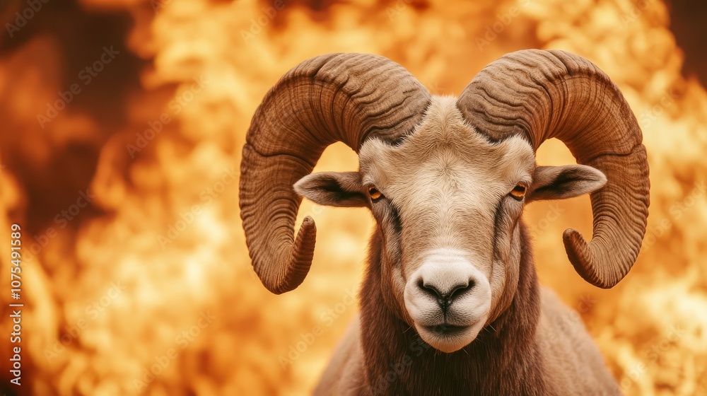 Aries ram in fire, powerful and assertive Aries ram in fire, powerful and assertive