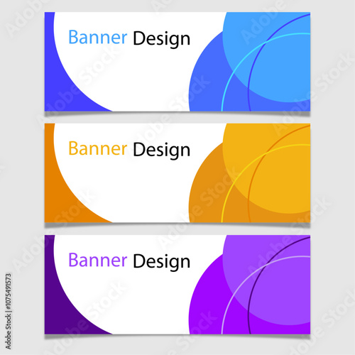 Vector abstract web banner design template.