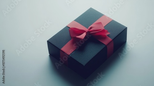 blackgift box with ribbon photo