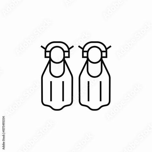 diving slippers icon sign vector
