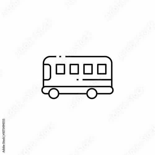 shuttle bus icon sign vector