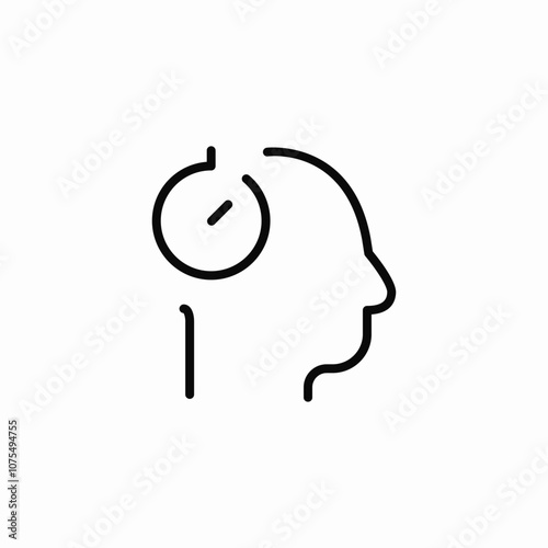 time in head icon sign vector