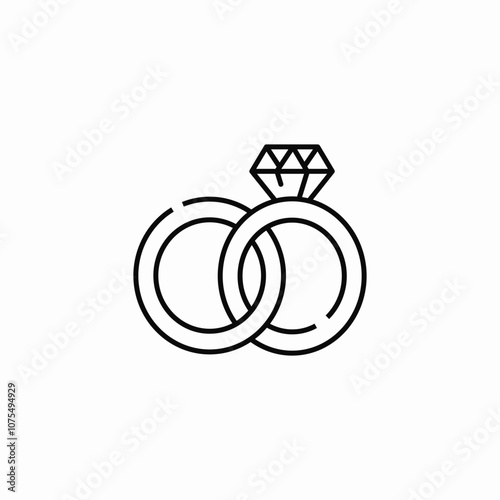 wedding rings diamond icon sign vector