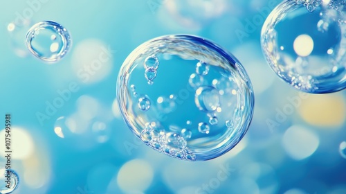 Wallpaper Mural Close up of bubbles forming in a liquid setting Torontodigital.ca