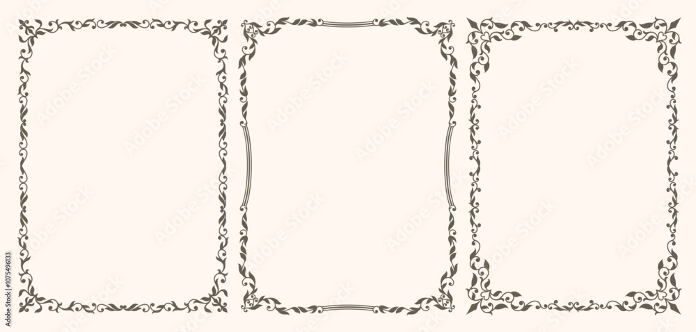 Set of Decorative vintage frames and borders set