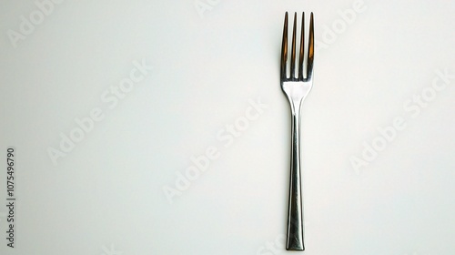 Shiny Stainless Steel Fork Isolated on White Background Perfect for Kitchen, Dining, Food Photography, and Culinary Related Projects or Concepts