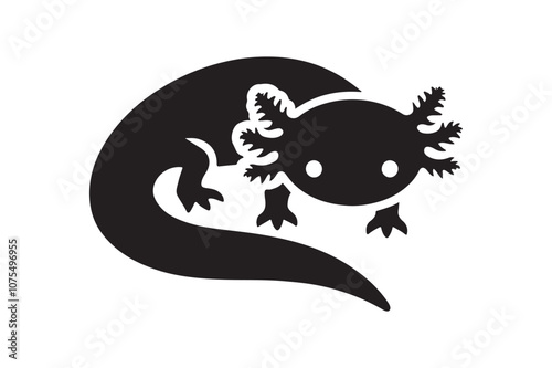 Axolotl Silhouette Vector Illustration | Unique Animal Clipart Design