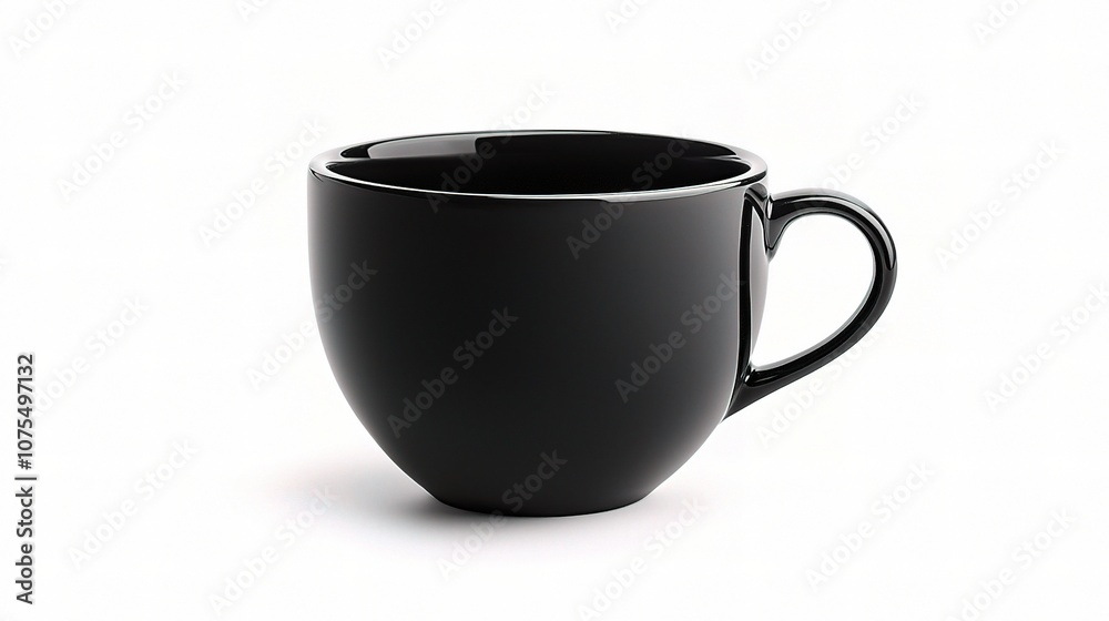 Simple Black Coffee Cup Isolated on Pure White Background, Perfect for Minimalist Designs and Gourmet Coffee Promotions with Elegant Aesthetics Simple Black Coffee Cup Isolated on Pure White Background, Perfect for Minimalist Designs and Gourmet Coffee Promotions with Elegant Aesthetics