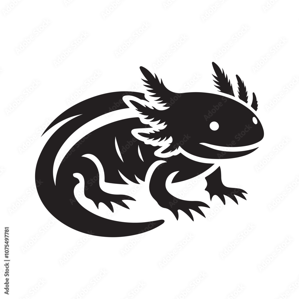 Axolotl Silhouette Vector Illustration | Unique Animal Clipart Design Axolotl Silhouette Vector Illustration | Unique Animal Clipart Design