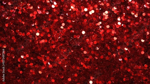 Festive banner featuring a backdrop of shimmering red sequins perfect for holiday themed designs