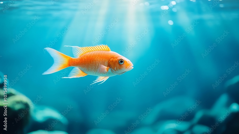 Fototapeta premium Pisces fish in peaceful underwater scene, unity and balance