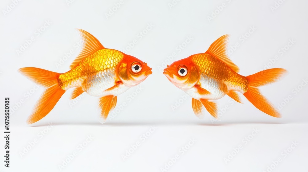 Pisces fish in synchronized motion, symbol of balance Pisces fish in synchronized motion, symbol of balance