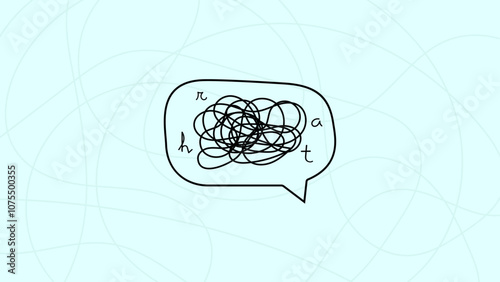 Speech bubble with a confusing and unintelligible message, with loose letters dancing around symbolizing incoherent babbling,  disorganized ideas and bad communication.