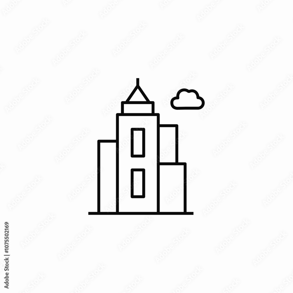 skyscraper building icon sign vector skyscraper building icon sign vector