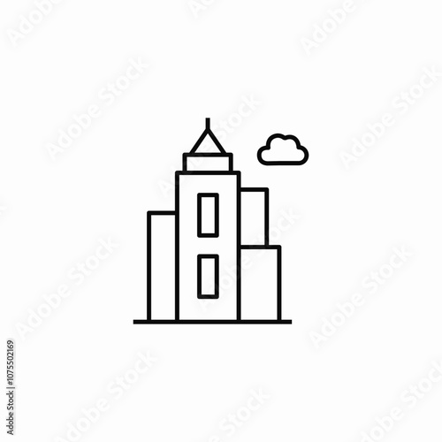 skyscraper building icon sign vector